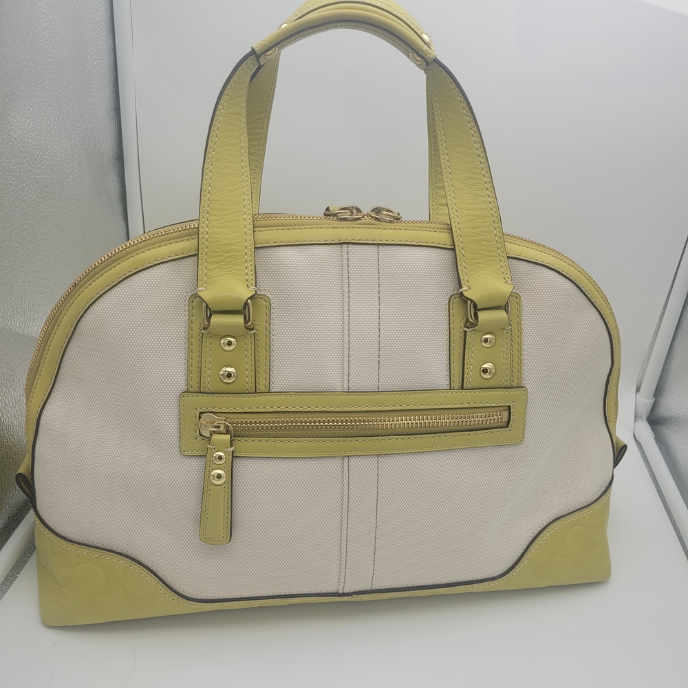 Coach  Hampton Miranda Canvas embossed leather Satchel M0793-11954 - Picture 5 of 16